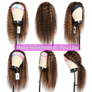 Aopusi Headband Wig Human Hair Ombre Brown Blonde Wave Wave Wigs