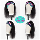 Headband Wig Human Hair Curly Headband Wig Glueless None Lace Front Human Hair Wigs for Black Women (14 Inch) MS.ILSA