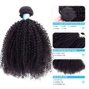 BLY 7A Mongolian Afro Kinky Curly Human Hair 3 Bundles Unprocessed Hair Weave Weft Big Hair for African American Women Natural Color (22/24/26 Inch) BLY Store