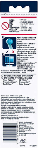 Oral-B 1000 CrossAction Electric Toothbrush, Black, Powered by Braun and Sensitive Gum Care Electric Toothbrush Replacement Brush Heads Refill, 3 Count Oral-B Store
