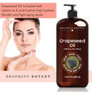 Brooklyn Botany Grapeseed Oil for Skin – 100% Pure and Cold Pressed – Carrier Oil for Essential Oils, Aromatherapy and Massage – Moisturizing Skin, Hair and Face – Therapeutic Grade – 16 fl Oz Brooklyn Botany Store
