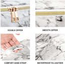 3Pcs Makeup Bags for Women, Travel Makeup Bag, Large Cosmetic Bag, Marble Makeup Bag with 10 Pcs Brushes, Makeup Case Organizer with Adjustable Dividers SIHOHAN