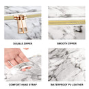 3Pcs Makeup Bags for Women, Travel Makeup Bag, Large Cosmetic Bag, Marble Makeup Bag with 10 Pcs Brushes, Makeup Case Organizer with Adjustable Dividers SIHOHAN