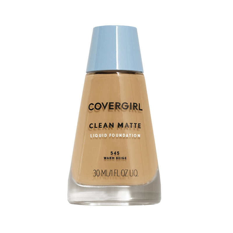 COVERGIRL Clean Matte Liquid Foundation Warm Beige 545, 1 oz (packaging may vary) COVERGIRL