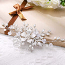 Yean Flower Bride Wedding Hair Comb Silver Leaf Bridal Hair Piece Crystal Hair Accessories for Women and Girls Yean