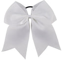 Kenz Laurenz Cheer Bows White Cheerleading Softball - Gifts for Girls and Women Team Bow with Ponytail Holder Complete Your Cheerleader Outfit Uniform Strong Hair Ties Bands Elastics (1) Kenz Laurenz