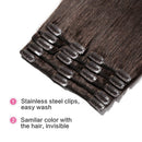 Clip in Remy Human Hair Extensions 10"-24" Grade 7A Quality Full Head 8pcs 18clips Long Soft Silky Straight for Beauty Fashion 120g 24" / 24 inch