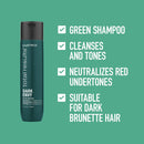 MATRIX Total Results Dark Envy Color-Depositing Green Shampoo | For Neutralizing Red Undertones in Dark Brown or Black Hair | Cool, Glossy Finish | 10 Fl. Oz MATRIX