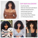Water Short bob Wigs with Bangs Brazilian Virgin Human Hair Wigs None Lace Front Wigs With Bangs 130% Density Glueless Machine Made Wigs For Black Women 12 Inch¡­ Beafay Hair
