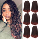 12 Inch Spring Twist Crochet Hair 6 Packs Jamaican Bounce Twist Braids Ombre Mini Passion Twist Crochet Braiding Hair Fluffy Synthetic Hair Extensions(15strands/Pack;T1B/350