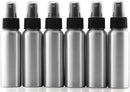 Cornucopia 2-Ounce Aluminum Fine Mist Spray Bottles (6-Pack); Empty Mini Metal Atomizer Bottles, 2.75oz Travel / Purse / Sample Size Cornucopia Brands