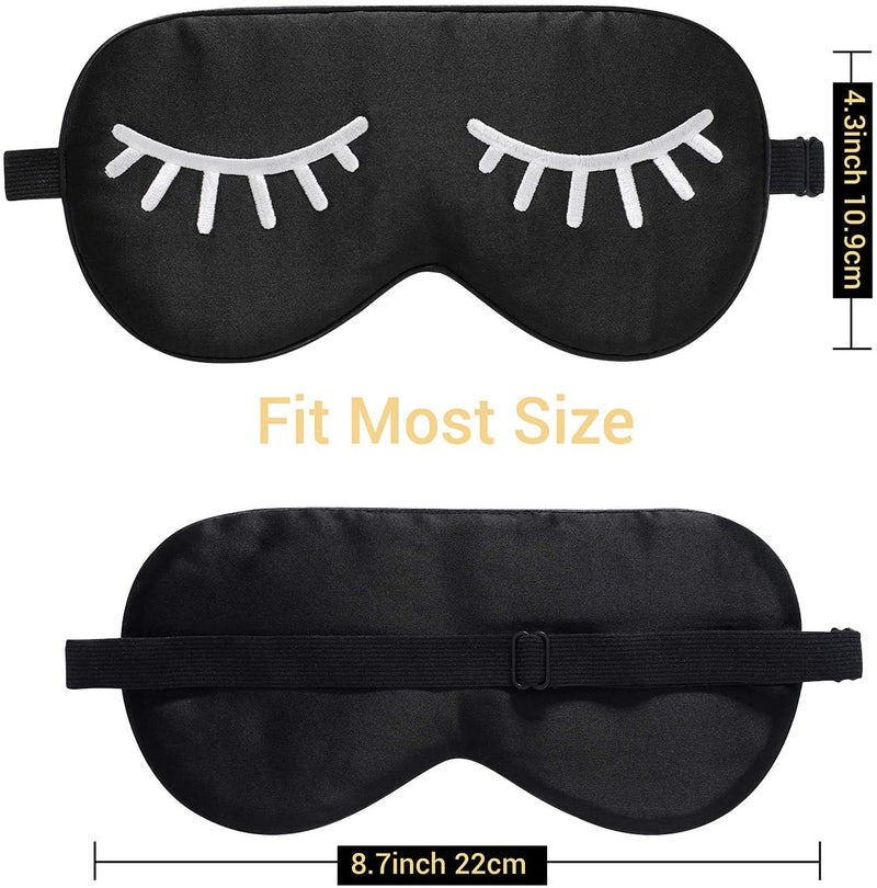 ZIMASILK 100% Natural Silk Sleep Mask Blindfold,Adjustable Super-Smooth Soft Eye Mask for Sleep with Bag(Eyelashes) ZIMASILK Store