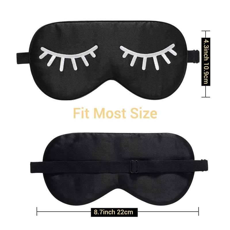ZIMASILK 100% Natural Silk Sleep Mask Blindfold,Adjustable Super-Smooth Soft Eye Mask for Sleep with Bag(Eyelashes) ZIMASILK Store