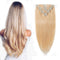 Clip in 100% Remy Human Hair Extensions Grade 7A Quality Full Head 8pcs 18clips Long Soft Silky Straight for Women Beauty #24 Natural Blonde 22" / 22 inch 110g MY-LADY