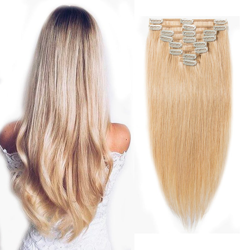 Clip in 100% Remy Human Hair Extensions Grade 7A Quality Full Head 8pcs 18clips Long Soft Silky Straight for Women Beauty
