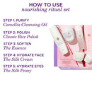 Tatcha The Starter Ritual Set - Nourishing for Combo to Dry Skin: Includes Pure One Step Camelia Cleansing Oil, The Rice Polish: Classic, The Essence, The Silk Cream & The Silk Peony TATCHA