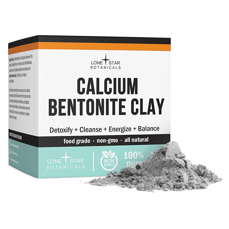 Calcium Bentonite Clay Healing Powder - Pure Organic Pharmaceutical, Better Than Food Grade - Face, Body & Hair Detox Mask, for Internal Use, Natural Mud Masks, Deep Pore Cleansing for Health & Beauty Lone Star Botanicals Store