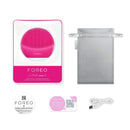 FOREO LUNA mini 3 Silicone Facial Cleansing Brush for All Skin Types Fuchsia, Ultra-hygienic, 30-sec Glow Boost Mode, 12 Intensities, 400 uses/USB Charge, App-connected, 2-year Warranty FOREO