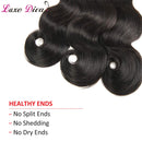 Brazilian Virgin Body Wave Hair 4 Bundles (18 20 22 24, 400g/14.1OZ, Natural Black) 100% Unprocessed Brazilian Body Wave Virgin Human Hair Extensions Body Wave LUXEDIVA Store