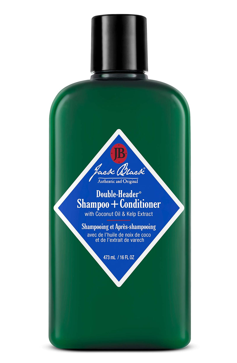 Jack Black - Double-Header Shampoo + Conditioner - PureScience Formula, Coconut Oil and Kelp Extract, Sulfate-Free, Removes Oil and Product Buildup, Lightly Conditions and Soothes, 16 Oz Jack Black