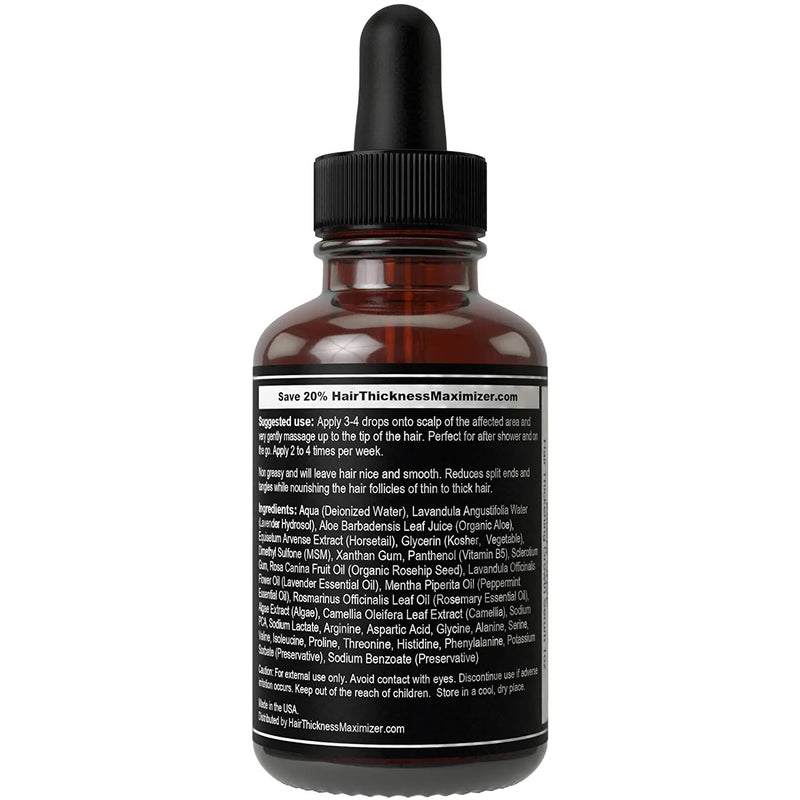 Hair Growth Serum - Hair Loss Prevention Treatment by Hair Thickness Maximizer. Best Natural Oils For Thinning Hair. Replenish Hair Follicles for Men, Women. Thickening Leave In Conditioner Serum 1oz Hair Thickness Maximizer Store