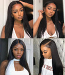 Alidiamond Brazilian Straight Human Hair Bundles with Closure (18 20 22+16 Inch) Free Part, 8A Unprocessed Natural Black Straight Virgin Hair Bundles with 4×4 Lace Closure. Alidiamond