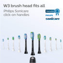 Philips Sonicare Genuine W3 Premium White Replacement Toothbrush Heads, 2 Brush Heads, Black, HX9062/95 Philips Sonicare