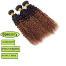 Ombre Kinky Curly Human Hair Bundle 1B/30 Brown Brazilian Hair 8A Grade Soft Human Hair Extension for Black Women 1Pcs/100g (16 Inch) Ladyrite