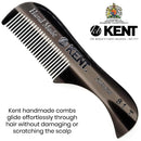 Kent A 81T Graphite X-Small Gentleman's Beard and Mustache Pocket Comb, Fine Toothed Pocket Size for Facial Hair Grooming and Styling. Saw-cut of Cellulose Acetate, Hand Polished. Hand-Made in England KENT Store