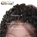QTHAIR 12A Brazilian Deep Wave Human Hair Lace Frontal Wigs(16",13x4 Wig,Natural Color)150% Density Pre Plucked Natural Hairline with Baby Hair 100% Virgin Brazilian Deep Wave Hair QTHAIR