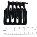 Parcelona French Crab Interlocking Medium Celluloid Glossy Black Hair Clip Side Comb 2 1/4 Inches Parcelona Store