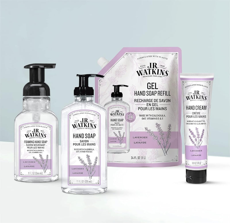 J.R. Watkins Gel Hand Soap For Bathroom or Kitchen, Scented, Cruelty Free, 11 Fl Oz, Lavender, 3 Pack Infinity Warehouse