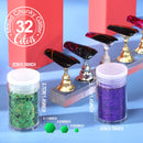 Teenitor Glitter, Fine Glitters and Holographic Chunky Glitters,Glitter for Nails, Glitter Slime, Assorted Glitter, Festival Glitter for Nail Face Hair Body , Glitter for Resin Tumblers, 16+16pcs Teenitor
