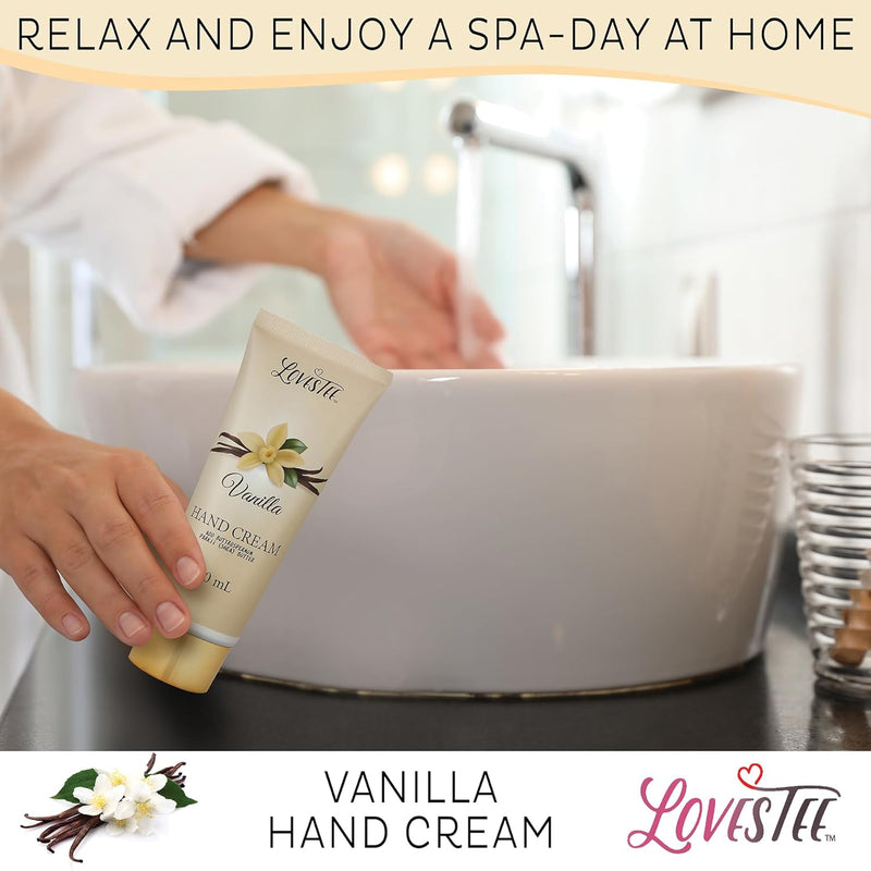 Valentines Day Spa Gift Basket for Women, Vanilla Bath & Body Set, Christmas & Birthday Gift, Includes Shower Gel, Body Lotion, Hand Cream, Body Scrub, Message Oil, Candle, Eye Mask, Confetti