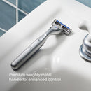 Harry's Plus Shaving Kit for Men - Premium Handle, Razor Blade Cartridge, Foaming Shave Gel, and Travel Blade Cover - Advanced Pivoting System - Moss Infinity Warehouse