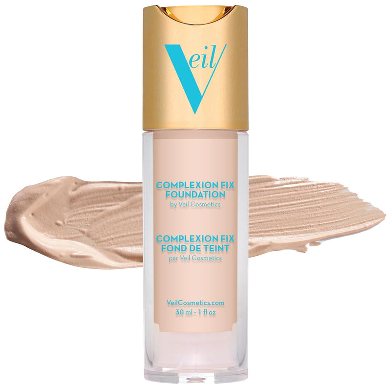 Veil Cosmetics Complexion Fix Liquid Foundation – Buildable Coverage – Water-Resistant, Hypoallergenic, Oil-Free, Cruelty-Free & Vegan – Lightweight & Brightening – Long Lasting (2N Light Neutral) Infinity Warehouse