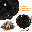 OKHOTY Hair Bun Extensions Messy Curly Hair Scrunchies Hairpieces Synthetic Donut Updo Hair Pieces for Women Girls(1PCS Natural Black ) OKHOTY