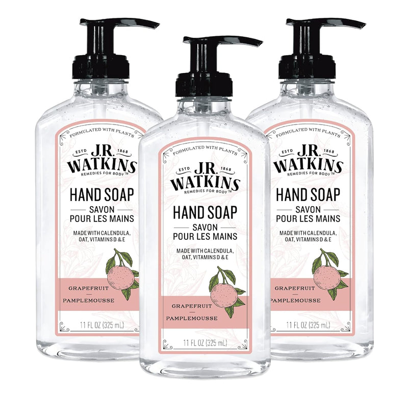 J.R. Watkins Gel Hand Soap For Bathroom or Kitchen, Scented, Cruelty Free, 11 Fl Oz, Neroli & Thyme, 3 Pack Infinity Warehouse