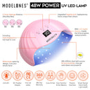Modelones Gel Nail Polish Kit with U V Light 48W LED Nail Lamp Pastel Summer Gel Nail Kit Soak Off Gel Polish with Top and Base Coat French Manicure for Starters DIY Home Gifts for Women modelones