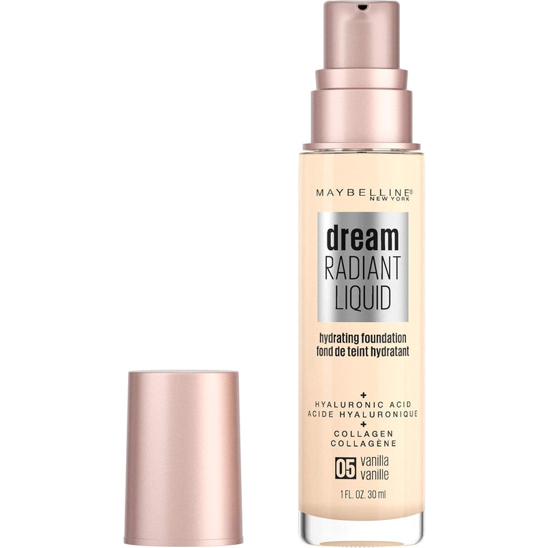 Maybelline Dream Radiant Liquid Medium Coverage Hydrating Makeup, Lightweight Liquid Foundation, Natural Beige, 1 Count Infinity Warehouse