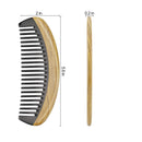 Onedor Extra Length Handmade 100% Natural Green Sandalwood With Buffalo Horn Wide Tooth Hair Combs - Anti-Static Sandalwood Scent Natural Hair Detangler Wooden Comb (Buffalo Horn Oval Wide Tooth) Onedor