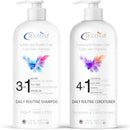 Fights Hair Loss, Roottina Daily Routine Shampoo and Conditioner Set with DHT Blockers for Women, Promotes Hair Thickening and Growth, , Made in USA (16 fl oz x 2) Infinity Warehouse