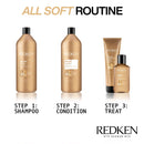 Redken All Soft Shampoo | For Dry / Brittle Hair | Provides Intense Softness and Shine | With Argan Oil REDKEN