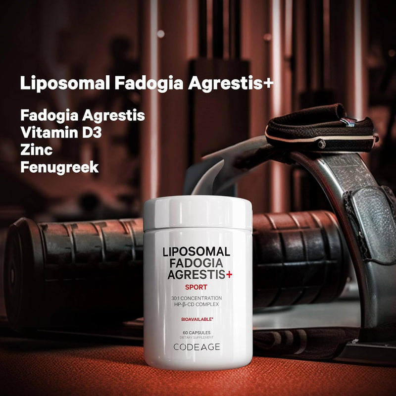 Codeage Liposomal Fadogia Agrestis 600mg Supplement - Fadogia Agrestis 30:1 Extract, Vitamin D3, Zinc, Fenugreek, BioPerine Black Pepper - 2-Month Supply - Liposomal Delivery - Non-GMO, 60 Capsules Infinity Warehouse