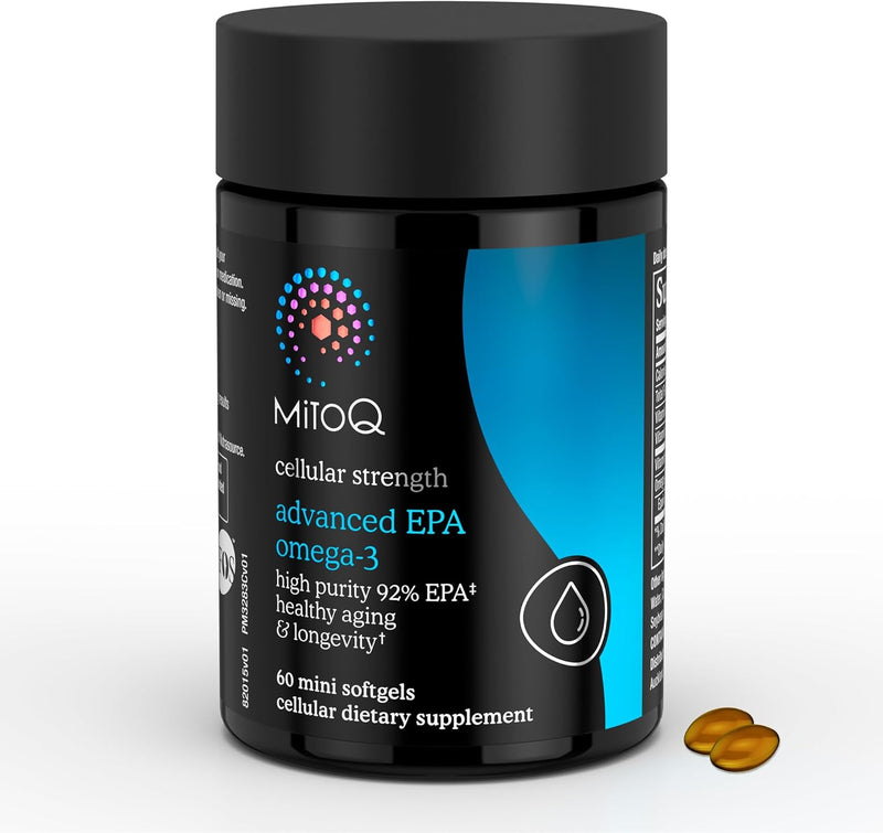 MitoQ Advanced EPA Omega-3 – High-Purity 800mg EPA Fish Oil Supplement | with Vitamin K2, D3, E | Cardiovascular, Brain, Cellular Support | No Fishy Aftertaste | 60 Softgels Infinity Warehouse