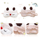Cute Sleep Mask - Soft and Comfortable Animal Plush Blindfold Eye Cover for Kids Girls Women, Great Eyeshade for Travel, Shift Work, Meditation, Washable(White Deer) H HOMEWINS