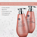 Biotin and Collagen Hair Growth Set - Shampoo and Conditioner for Women with Coconut Oil, Argan and Jojoba Oil for Thinning Hair (17 Fl Oz) Infinity Warehouse