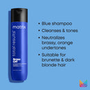 MATRIX Total Results Brass Off Color Depositing Blue Shampoo and Conditioner | Refreshes Hair & Neutralizes Brassy Tones in Lightened Brunettes | For Color Treated Hair MATRIX