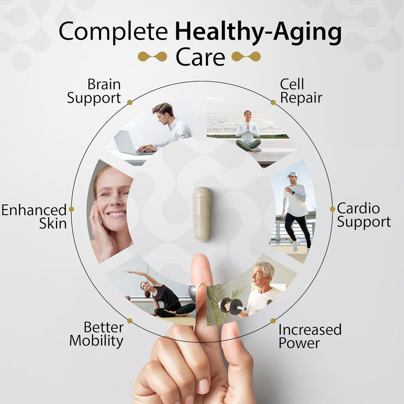 Miracle NAD with Urolithin A Supplement, Nicotinamide Riboside NR, NAD+, Trans Resveratrol for Men and Women - Healthy-Aging, Cellular Energy & Repair - 3rd Party Tested - 60 Capsules Infinity Warehouse