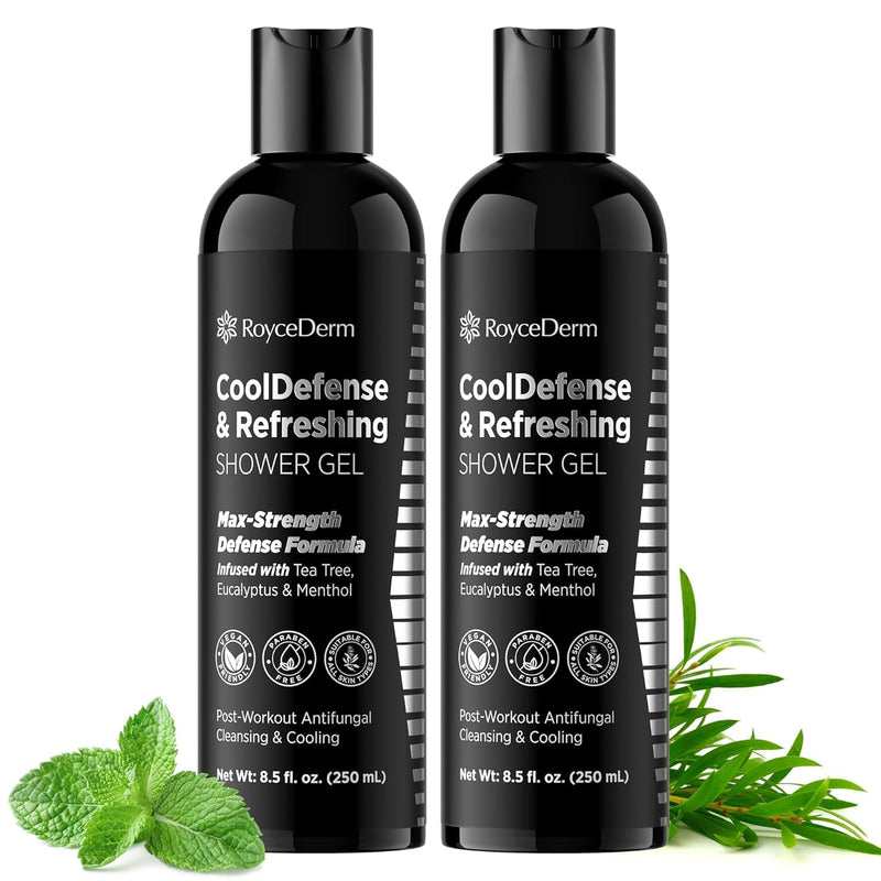 Roycederm Antifungal Body Wash for Men – Helps with Athlete’s Foot, Jock Itch & Ringworm – Cooldefense Shower Gel with Tea Tree & Menthol Post-Workout Cleanse – SLS-Free, 2 Pack Infinity Warehouse